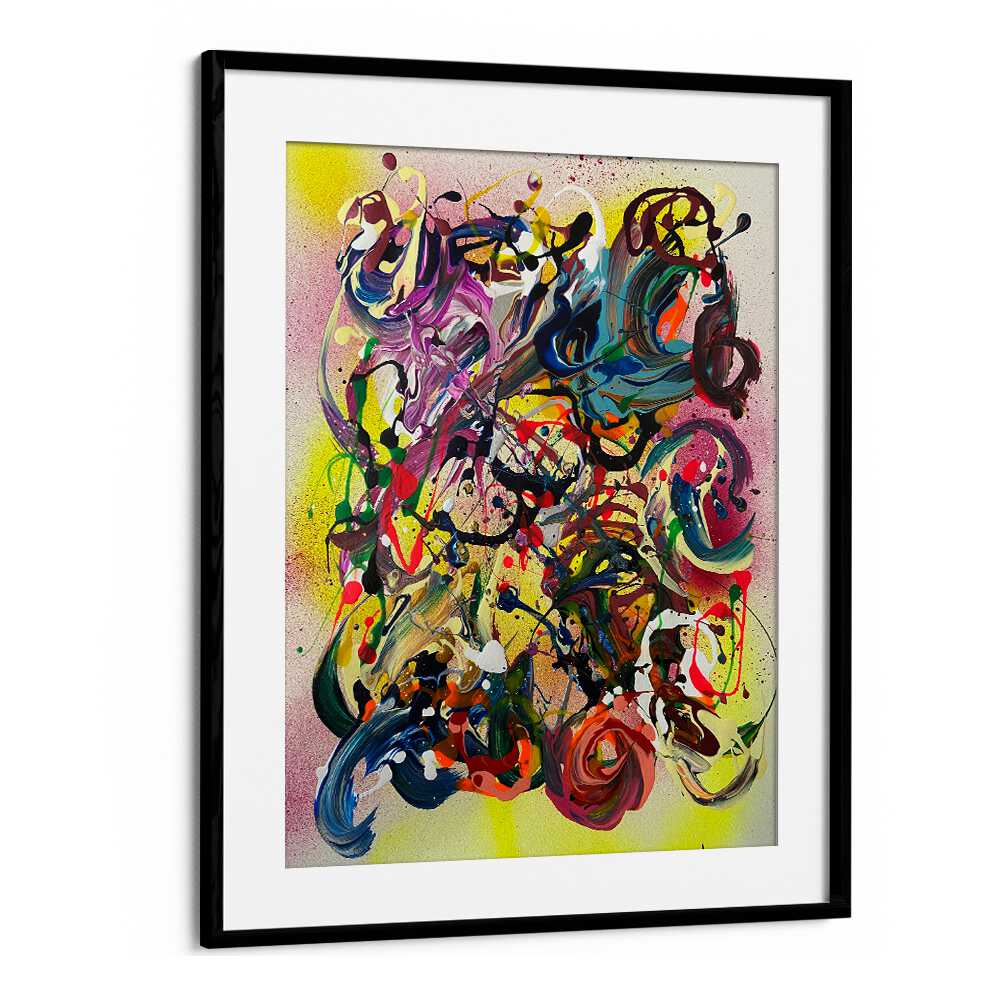 chugi abstract paintings in Black Frame With Mount