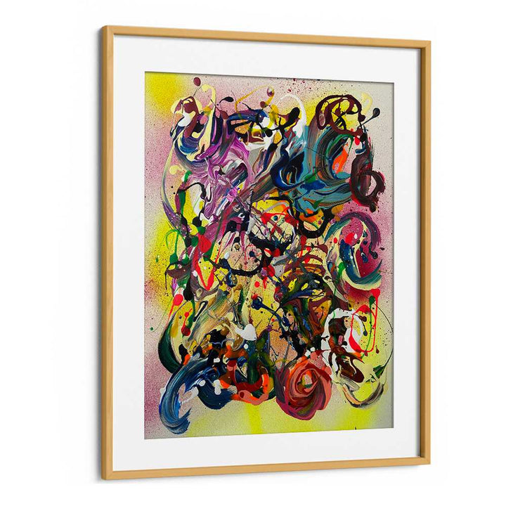 chugi abstract paintings in Oak Wood Frame With Mount