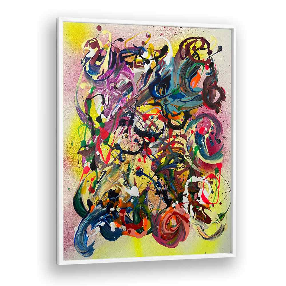 chugi abstract paintings in White Plain Frame