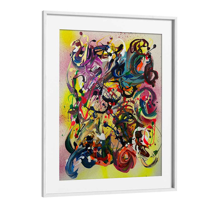 chugiabstract paintings in White Frame With Mount