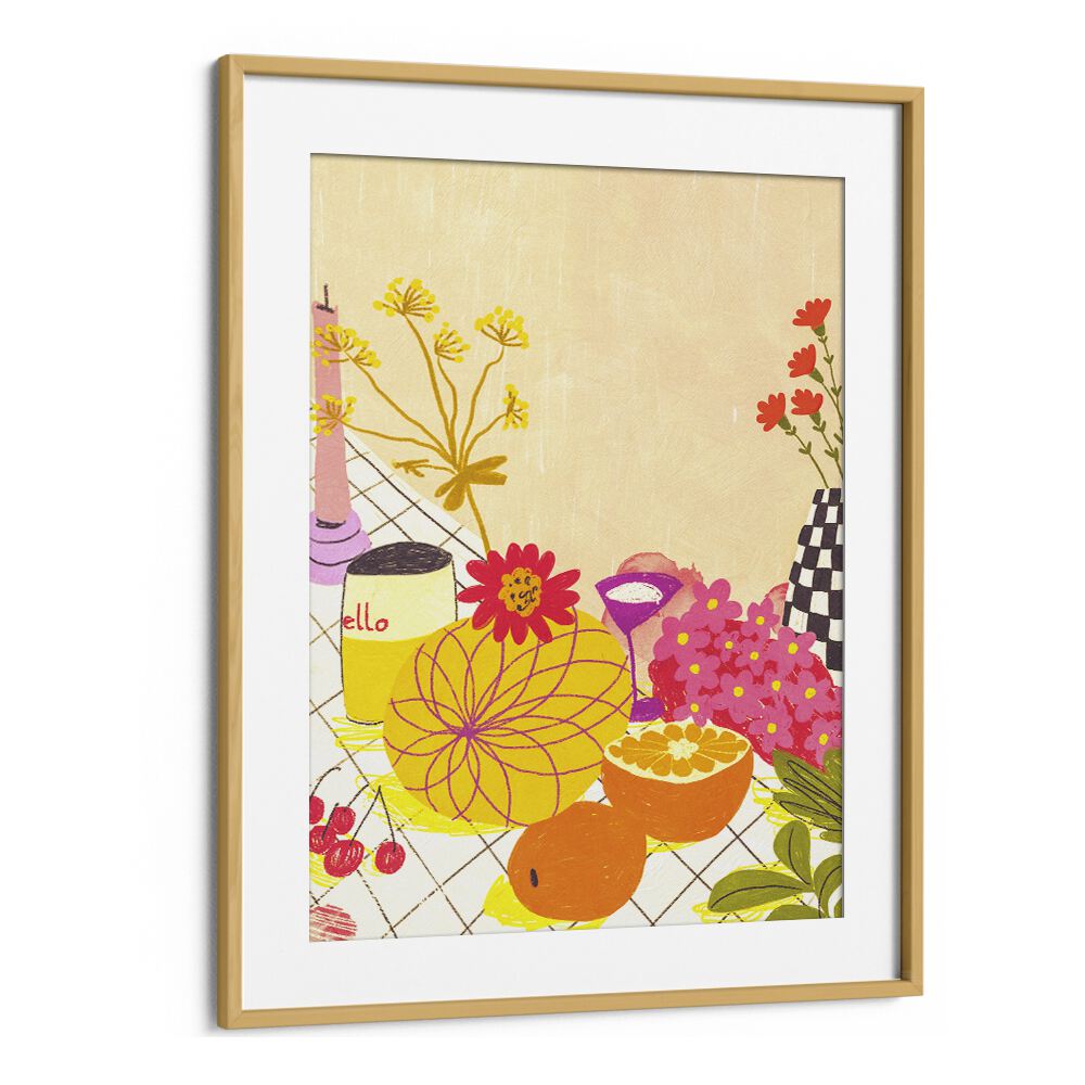 citrus and flowers by gigi rosado kitchen posters kitchen art prints in Oak Wood Frame With Mount