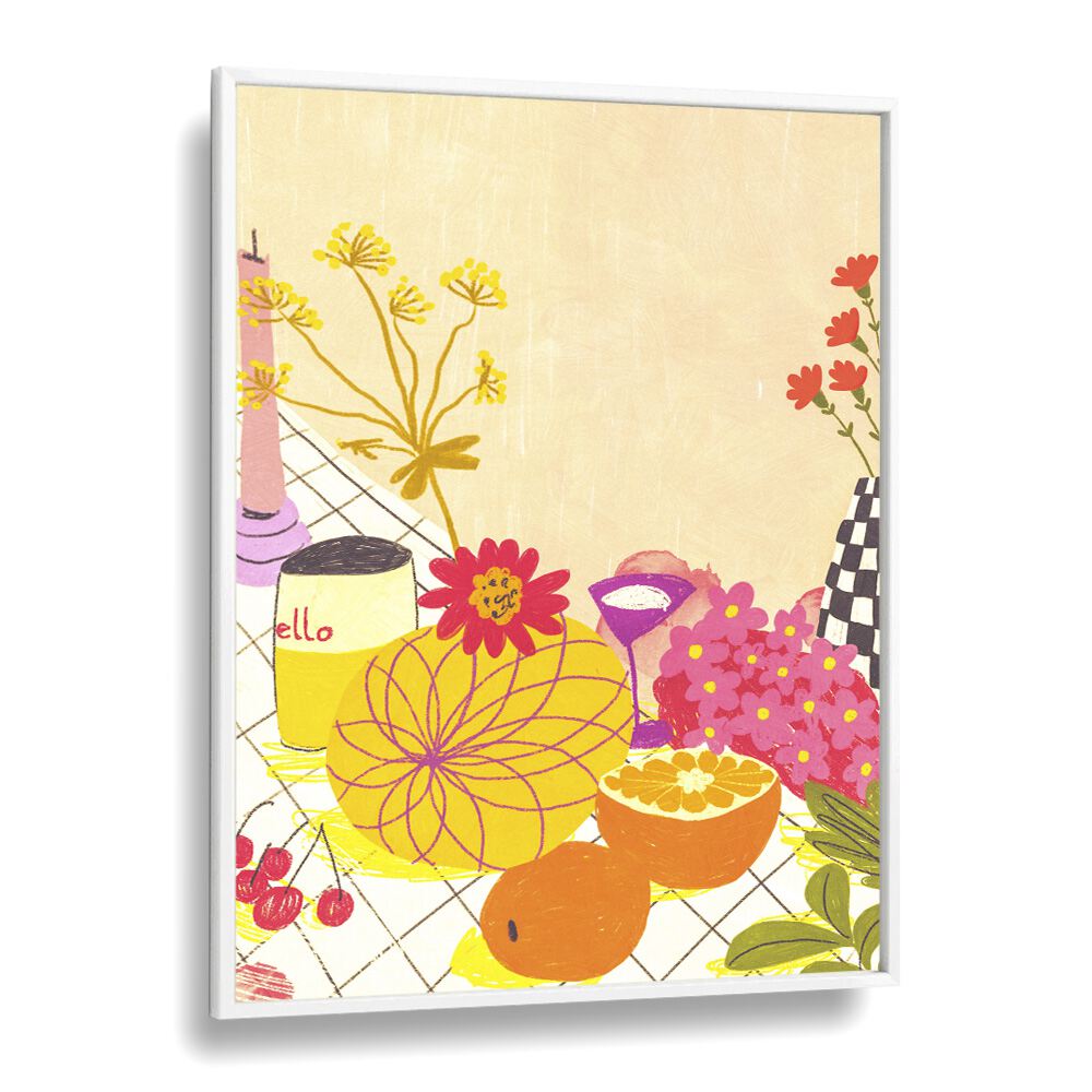 citrus and flowers by gigi rosado kitchen posters kitchen art prints in White Plain Frame