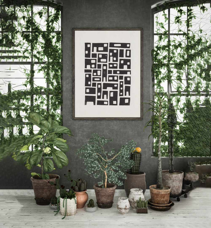 city lino print by alisa galitsyna geometric art prints geometric paintings Artwork I placed on a wall