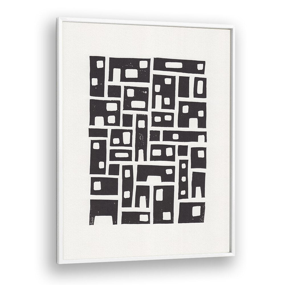 city lino print by alisa galitsyna geometric art prints geometric paintings in White Plain Frame