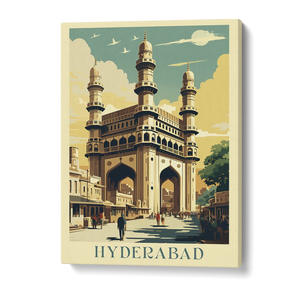 city of nizam-hyderabad travel posters in Gallery Wrap