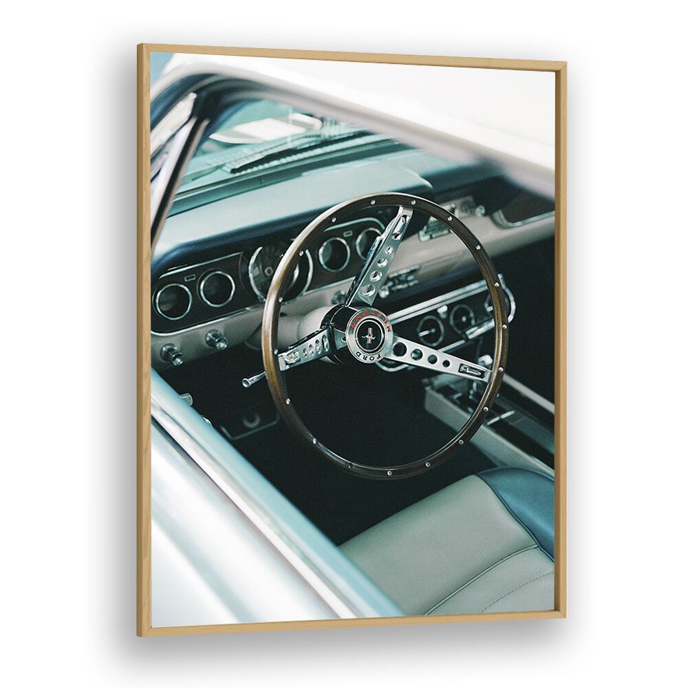 classic car VII car poster in Oak Wood Plain Frame