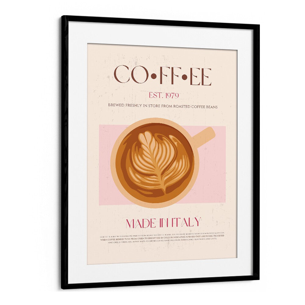 coffee print ii cafe art prints cafe posters in Black Frame With Mount