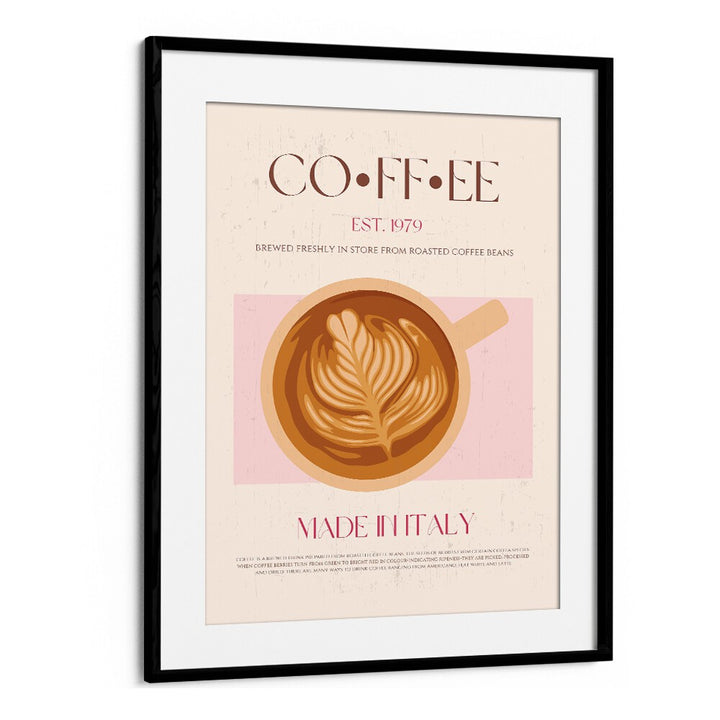 coffee print ii cafe art prints cafe posters in Black Frame With Mount