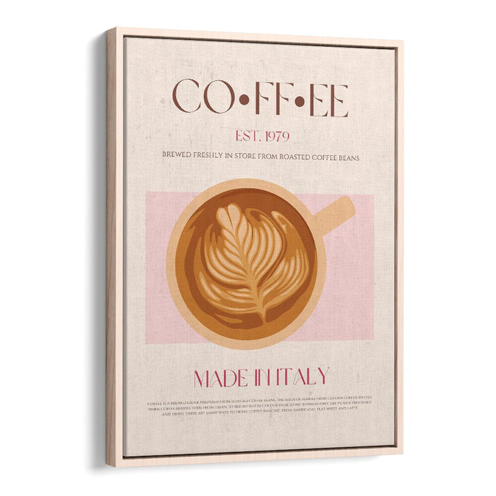 coffee print ii cafe art prints cafe posters in Oak Wood Floater Frame 