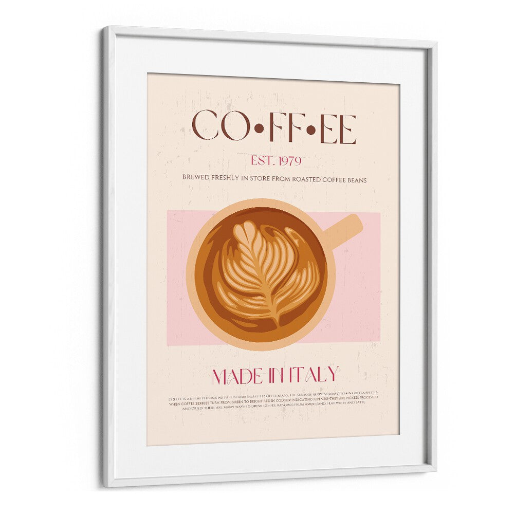 coffee print ii cafe art prints cafe posters in White Frame With Mount