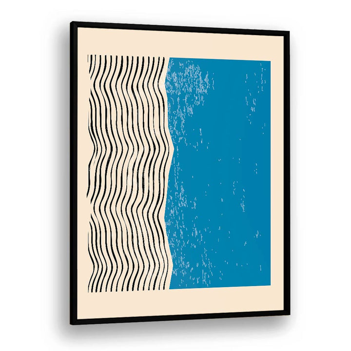 color line series III by jay stanley boho wall art paintings boho art prints in Black Plain Frame