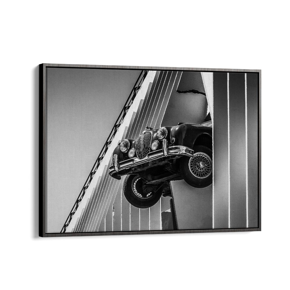 coming through car poster in Black Floater Frame