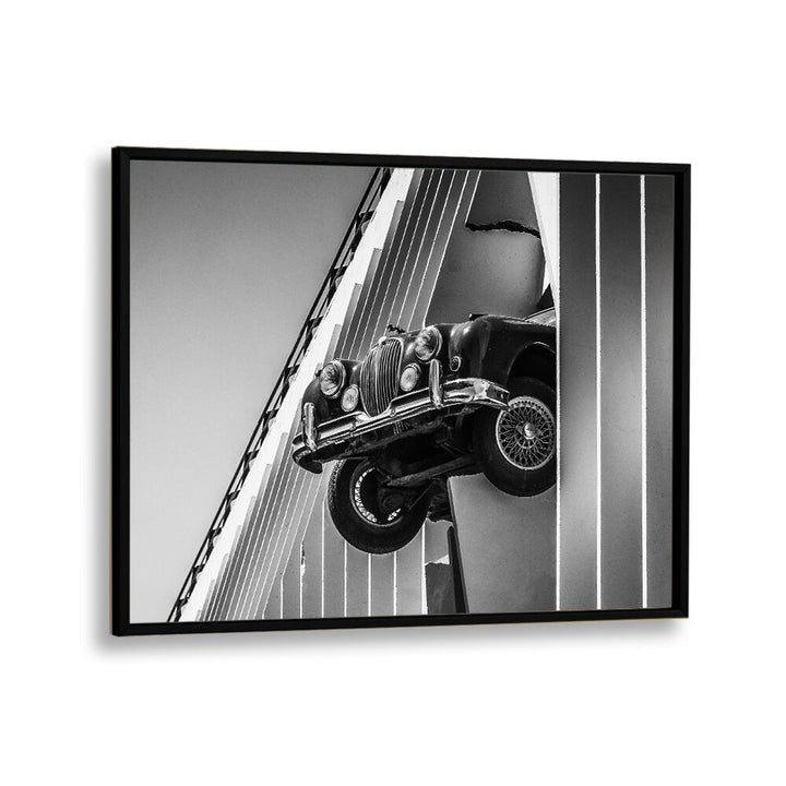 coming through car poster in Black Plain Frame