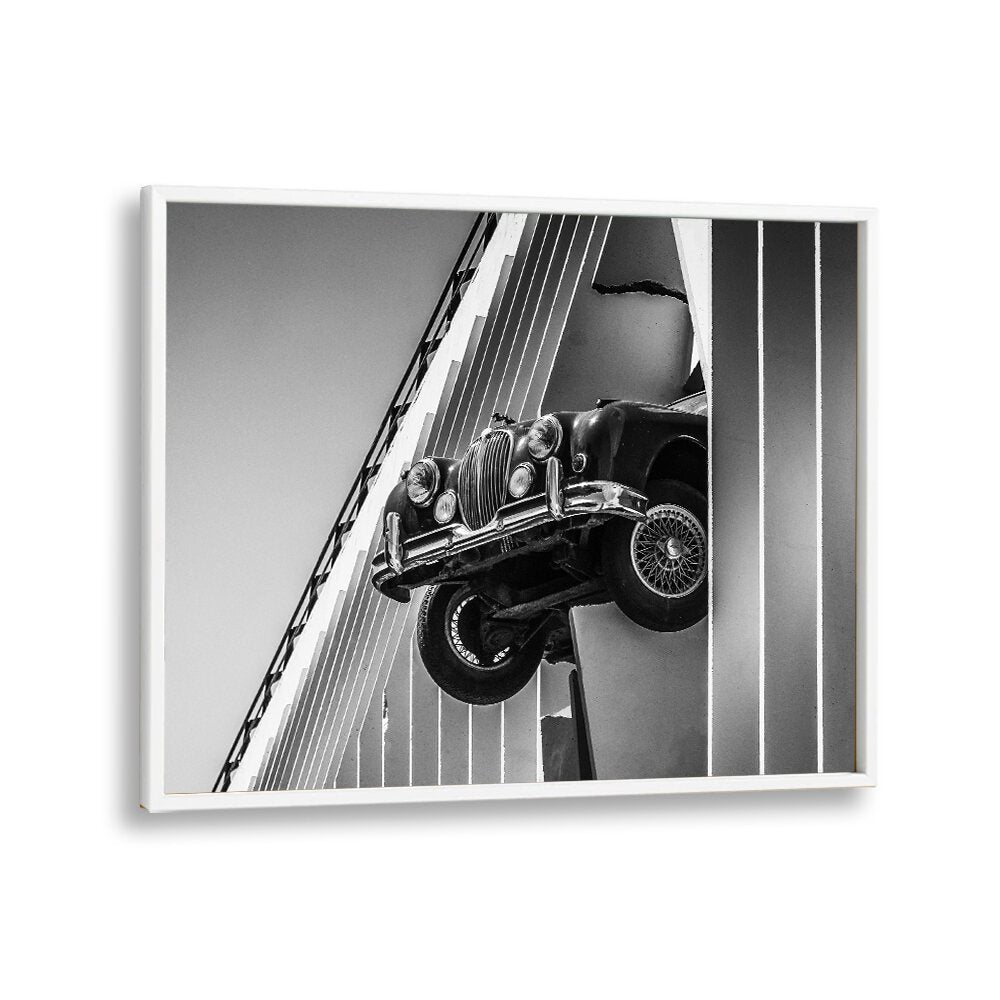 coming through car poster in White Plain Frame