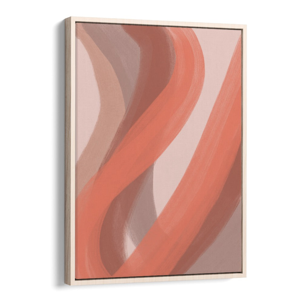 coral by yopie studio abstract art paintings in Oak Wood Floater Frame