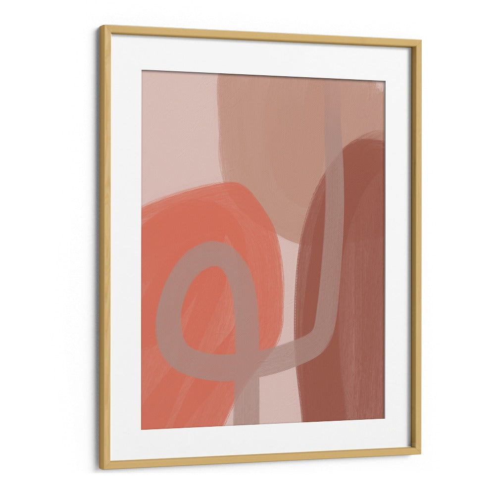 coral ii by yopie studio abstract art paintings in Oak Wood Frame With Mount