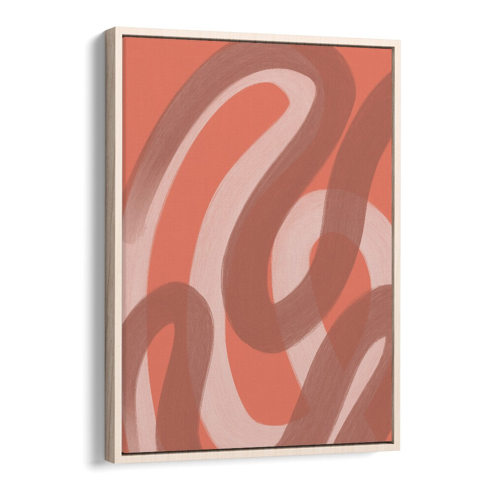 coral v by yopie studio abstract art paintings in Oak Wood Floater Frame