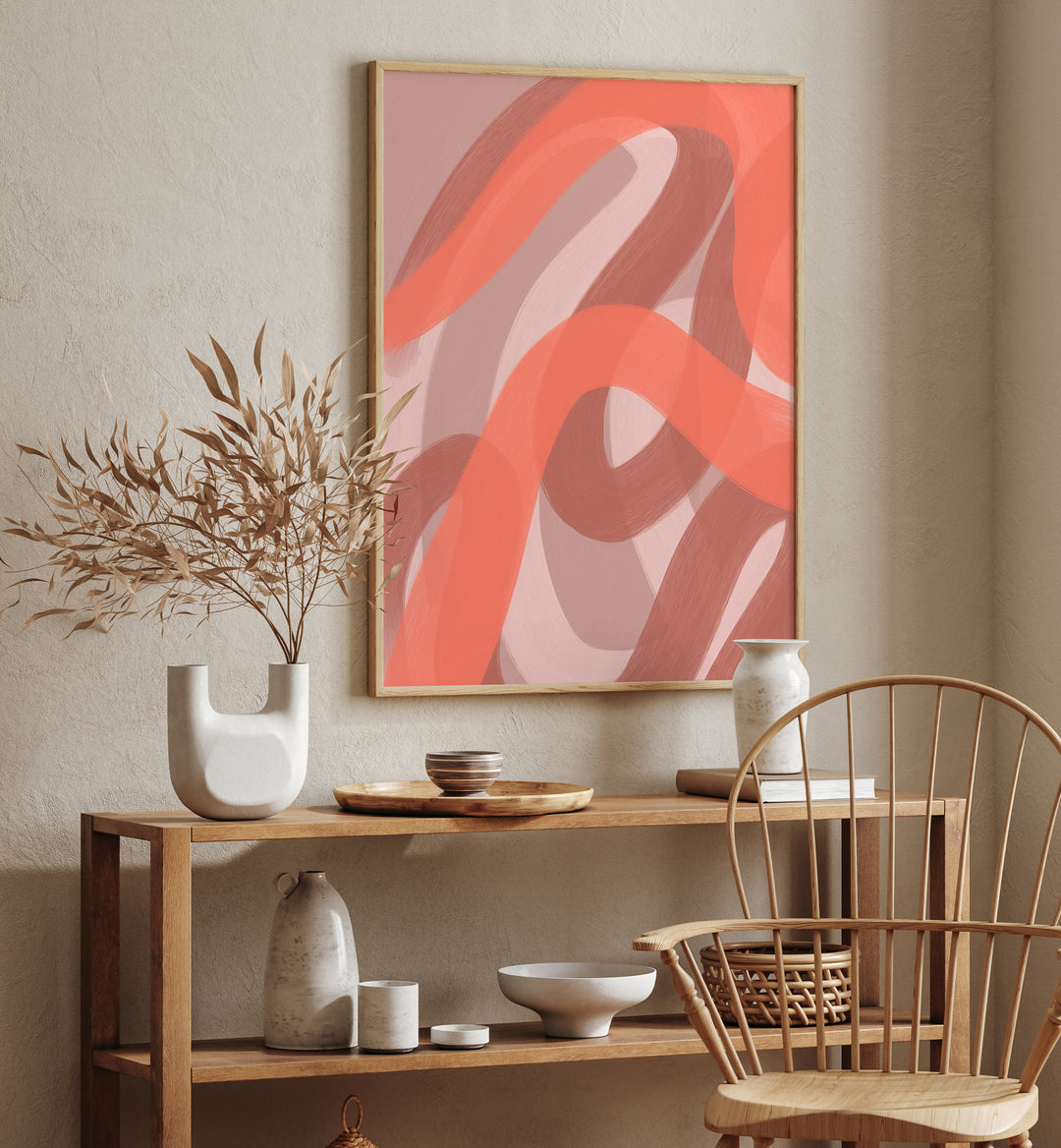 coral vi by yopie studio abstract art paintings Artwork II placed on a wall