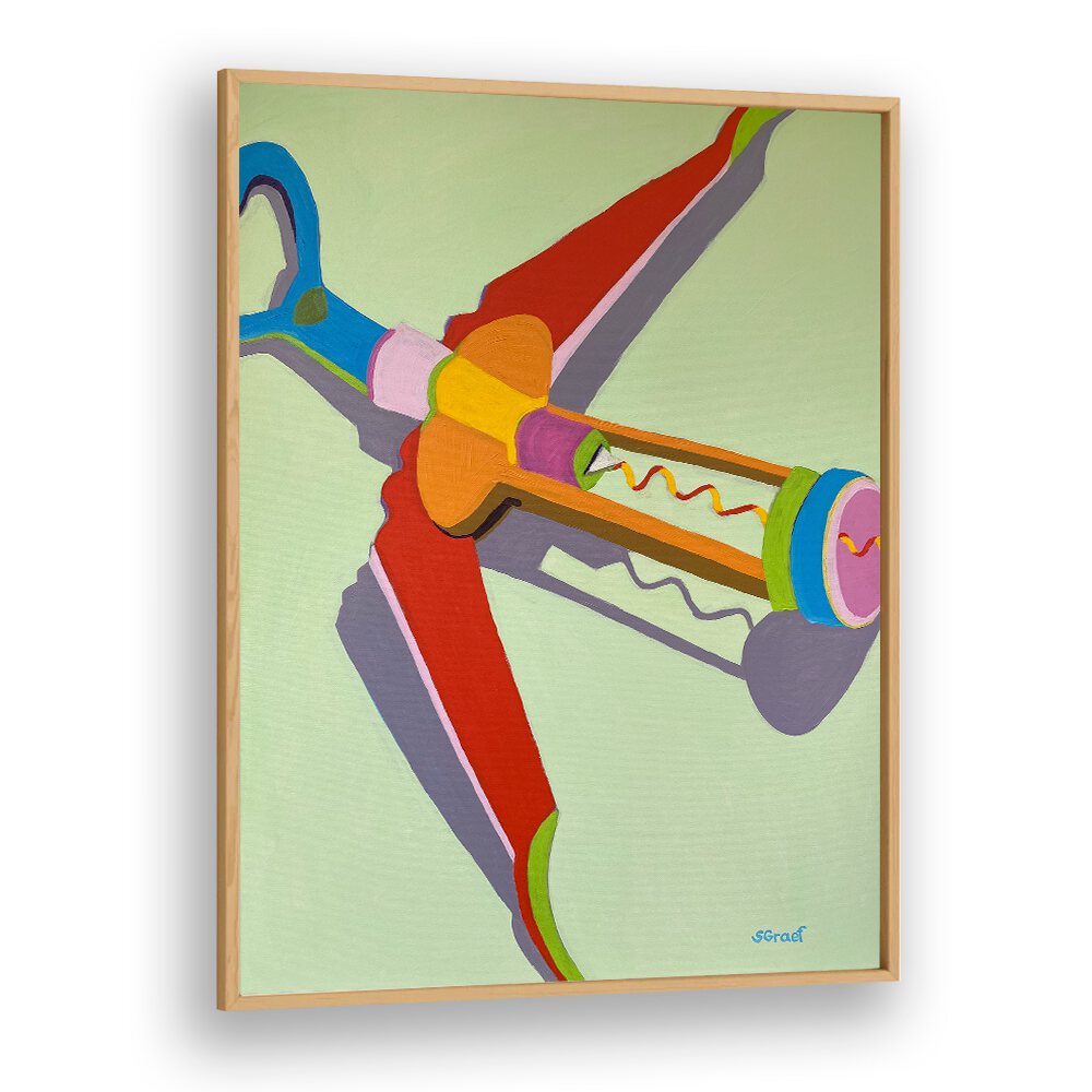 corkscrew landscape art prints in Oak Wood Plain Frame