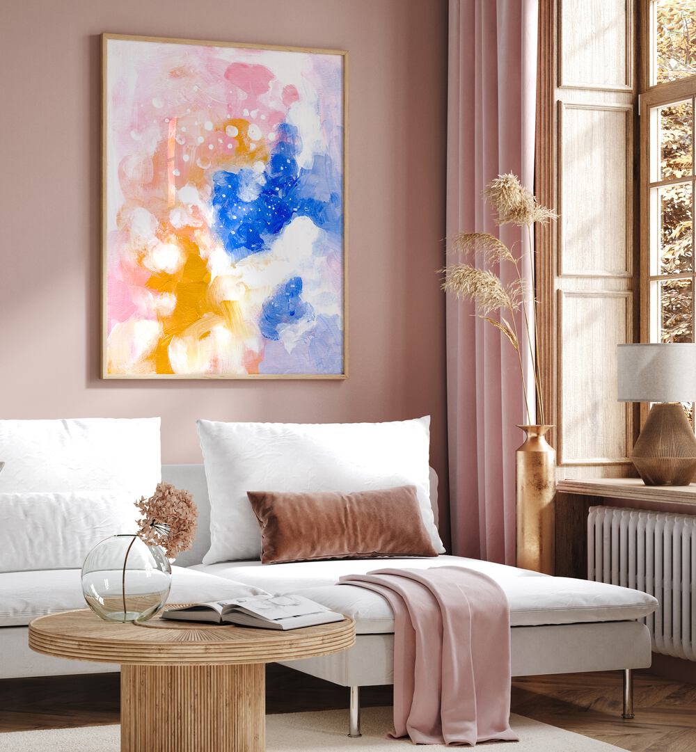 cotton candy heaven by ejaaz haniff abstract art prints Artwork II placed on a wall