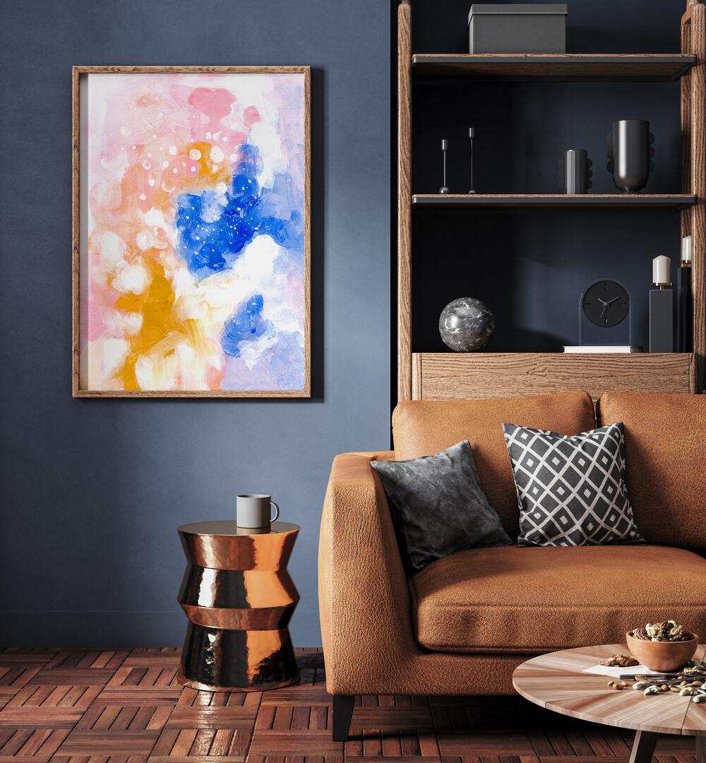 cotton candy heaven by ejaaz haniff abstract art prints Artwork IV placed on a wall