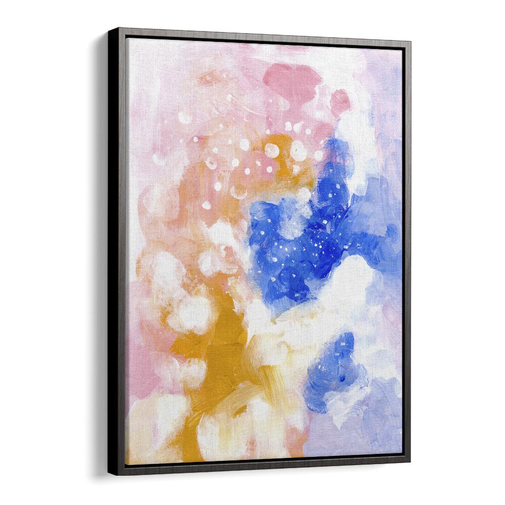 cotton candy heaven by ejaaz haniff abstract art prints in Black Floater Frame