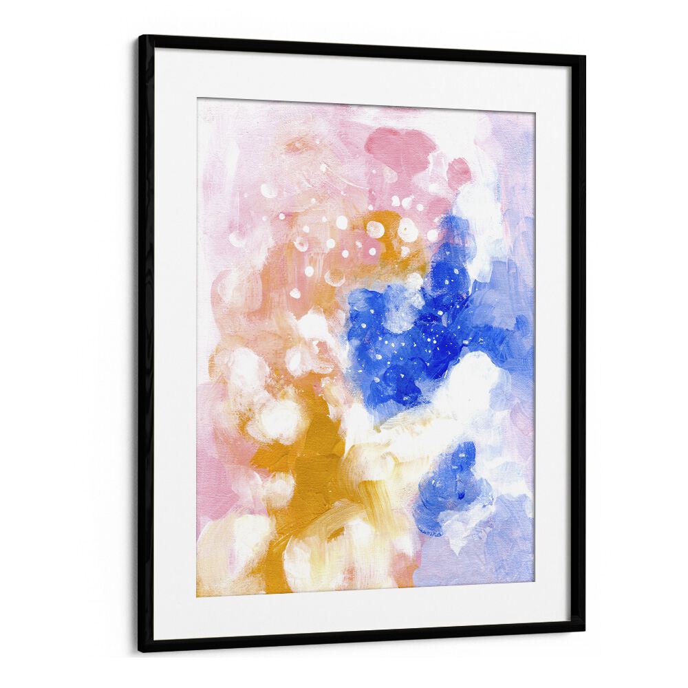 cotton candy heaven by ejaaz haniff abstract art prints in Black Frame With Mount