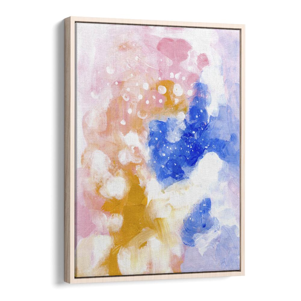 cotton candy heaven by ejaaz haniff abstract art prints in Oak Wood Floater Frame