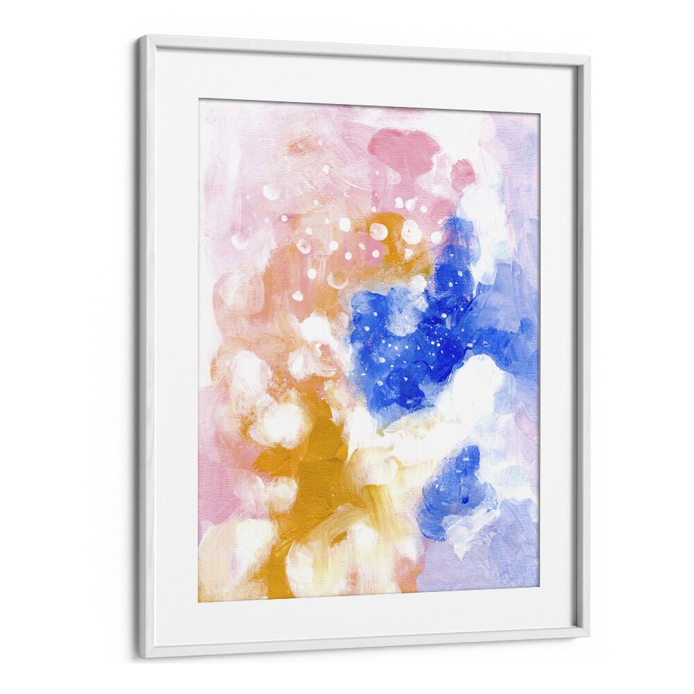 cotton candy heaven by ejaaz haniff abstract art prints in White Frame With Mount