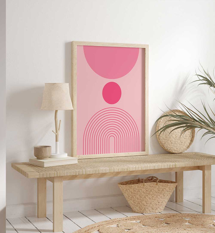BAUHAUS BOHO PINK I ,BOHO ART PAINTINGS