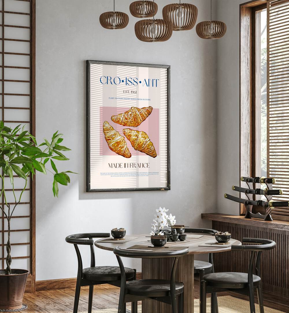 croissant cafe art prints cafe posters Artwork IV placed on a wall