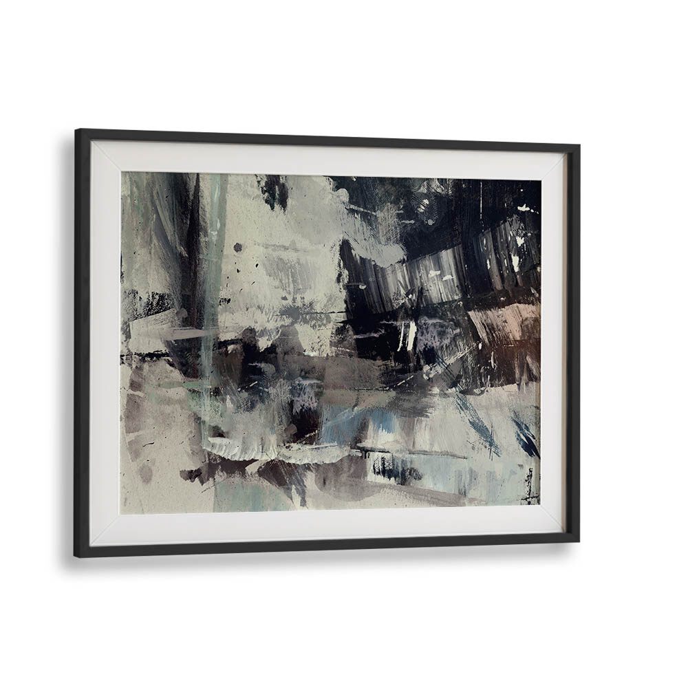 crowded by dan hobday abstract art abstract paintings in Black Frame With Mount