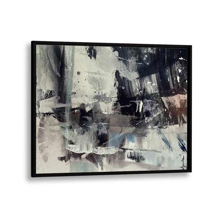 crowded by dan hobday abstract art abstract paintings in Black Plain Frame