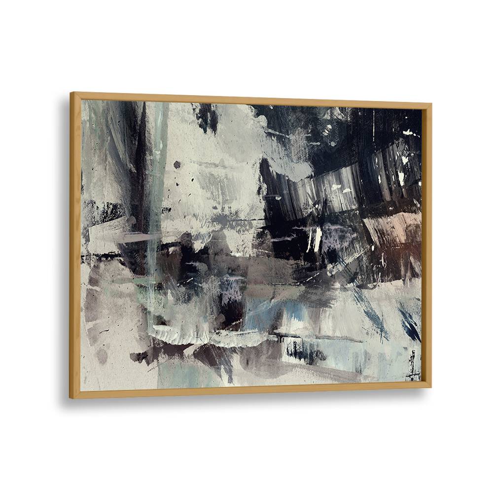 crowded by dan hobday abstract art abstract paintings in Oak Wood Plain Frame