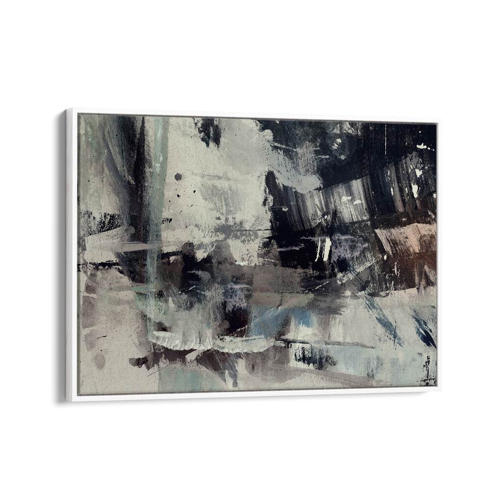 crowded by dan hobday abstract art abstract paintings in White Floater Frame