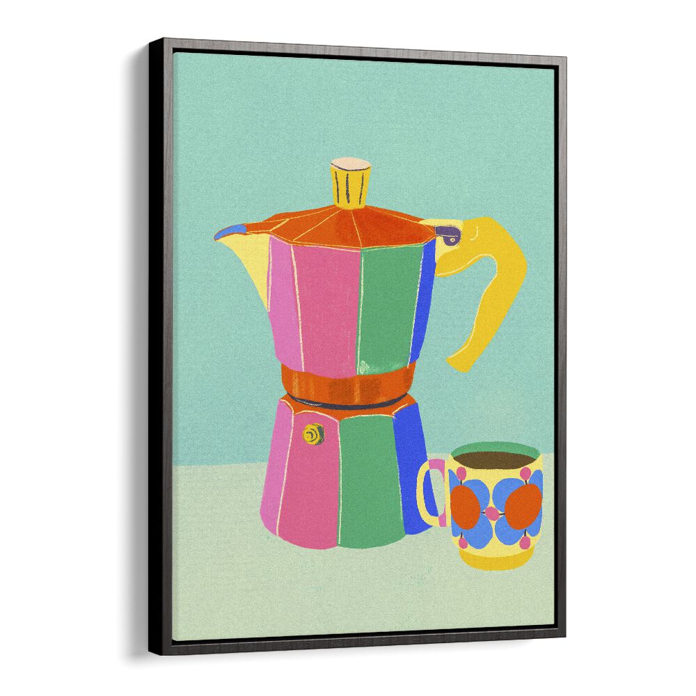 cup of coffee by gigi rosado kitchen posters kitchen art prints in Black Floater Frame