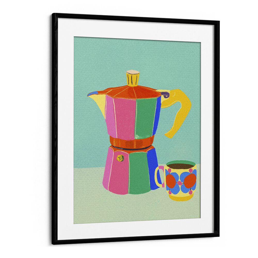 cup of coffee by gigi rosado kitchen posters kitchen art prints in Black Frame With Mount