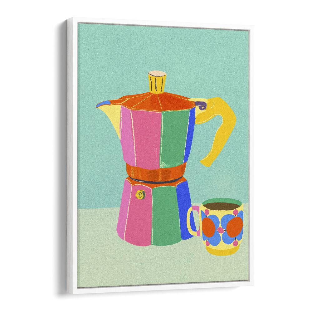 cup of coffee by gigi rosado kitchen posters kitchen art prints in White Floater Frame