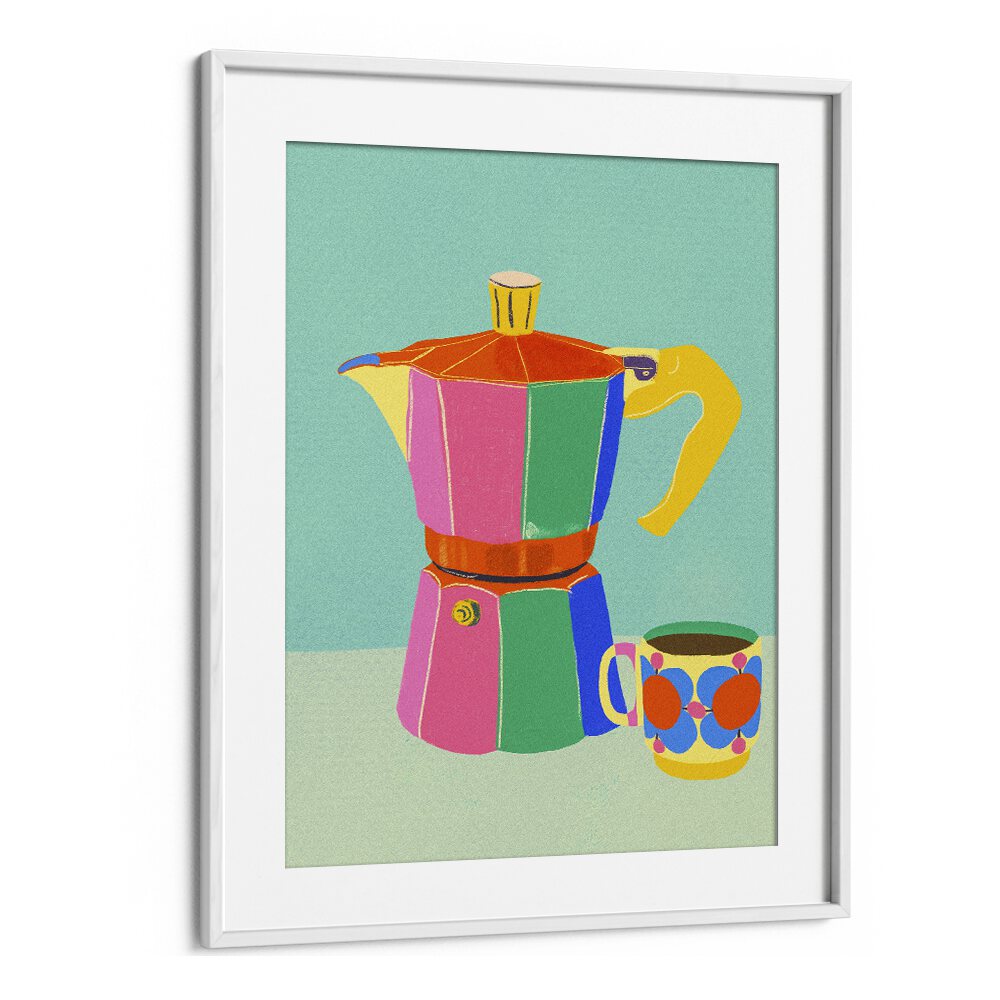 cup of coffee by gigi rosado kitchen posters kitchen art prints in White Frame With Mount