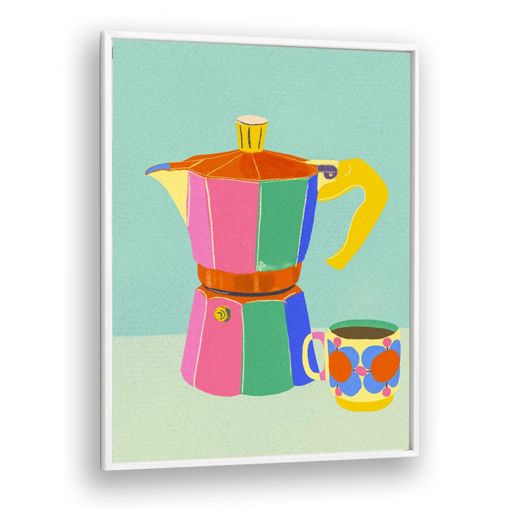 cup of coffee by gigi rosado kitchen posters kitchen art prints in White Plain Frame