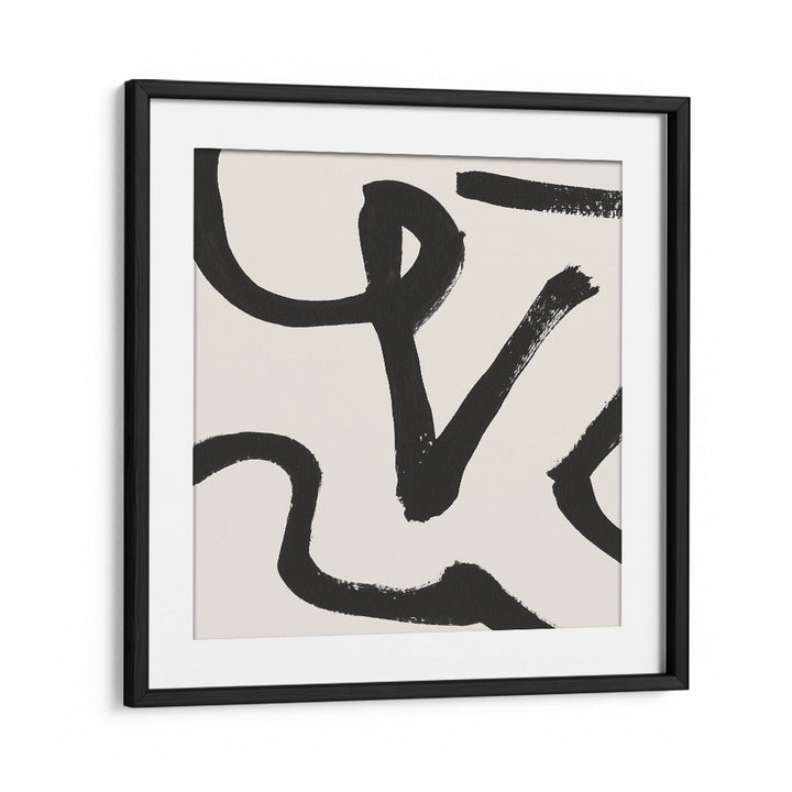 curvy lines i by dan hobday abstract art abstract paintings in Black Frame With Mount