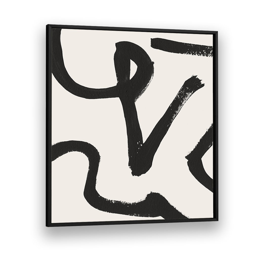 curvy lines i by dan hobday abstract art abstract paintings in Black Plain Frame