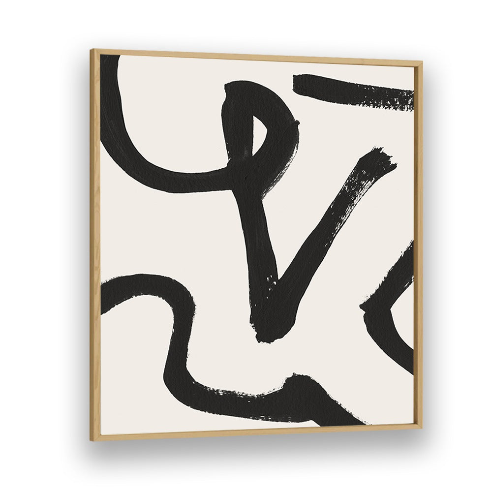 curvy lines i by dan hobday abstract art abstract paintings in Oak Wood Plain Frame