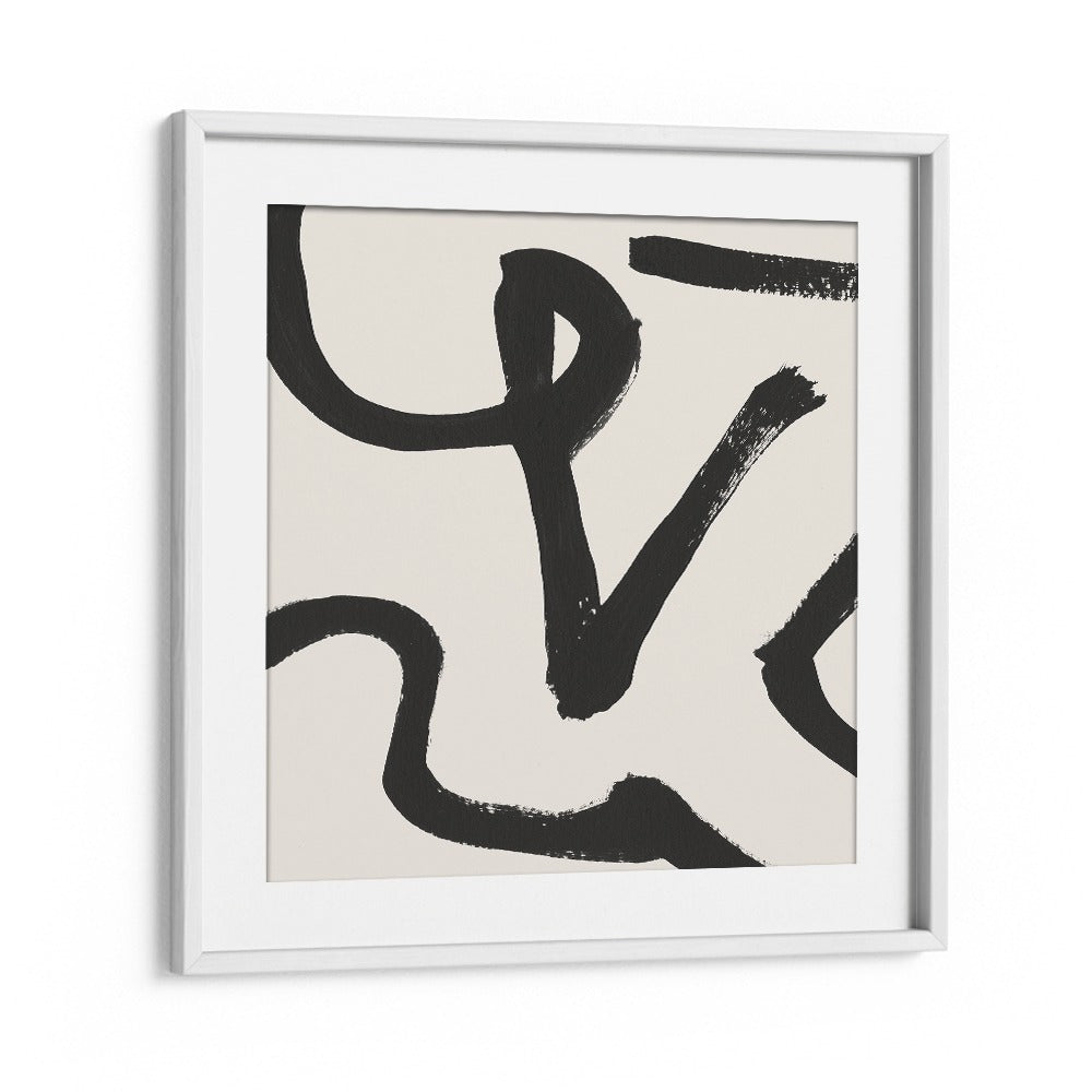 curvy lines i by dan hobday abstract art abstract paintings in White Frame With Mount