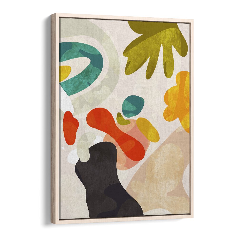 cutouts bauhaus iii kopie by ana rut bre abstract art abstract wall art in Oak Wood Floater Frame