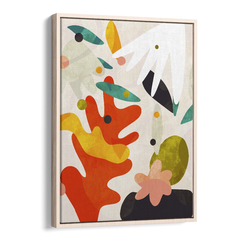 cutouts bauhaus iv kopie by ana rut bre abstract art abstract wall art in Oak Wood Floater Frame