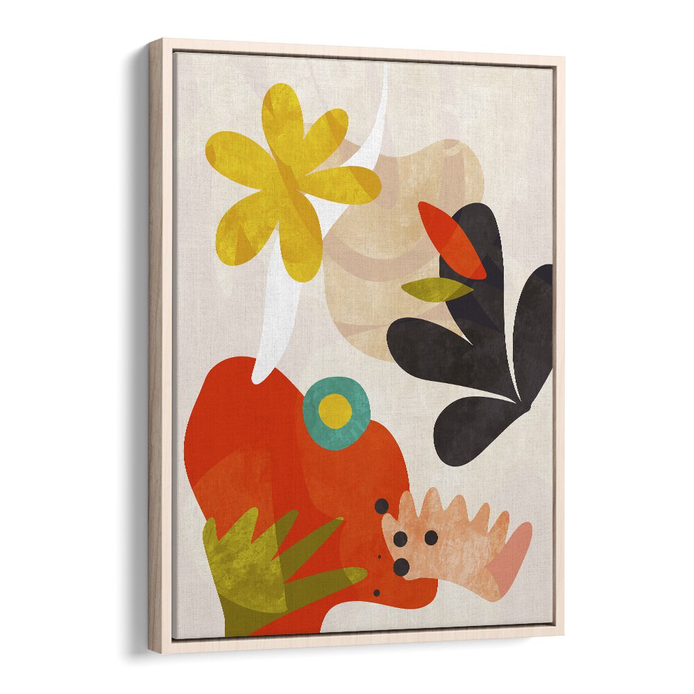 cutouts bauhaus kopie by ana rut bre abstract art abstract wall art in Oak Wood Floater Frame