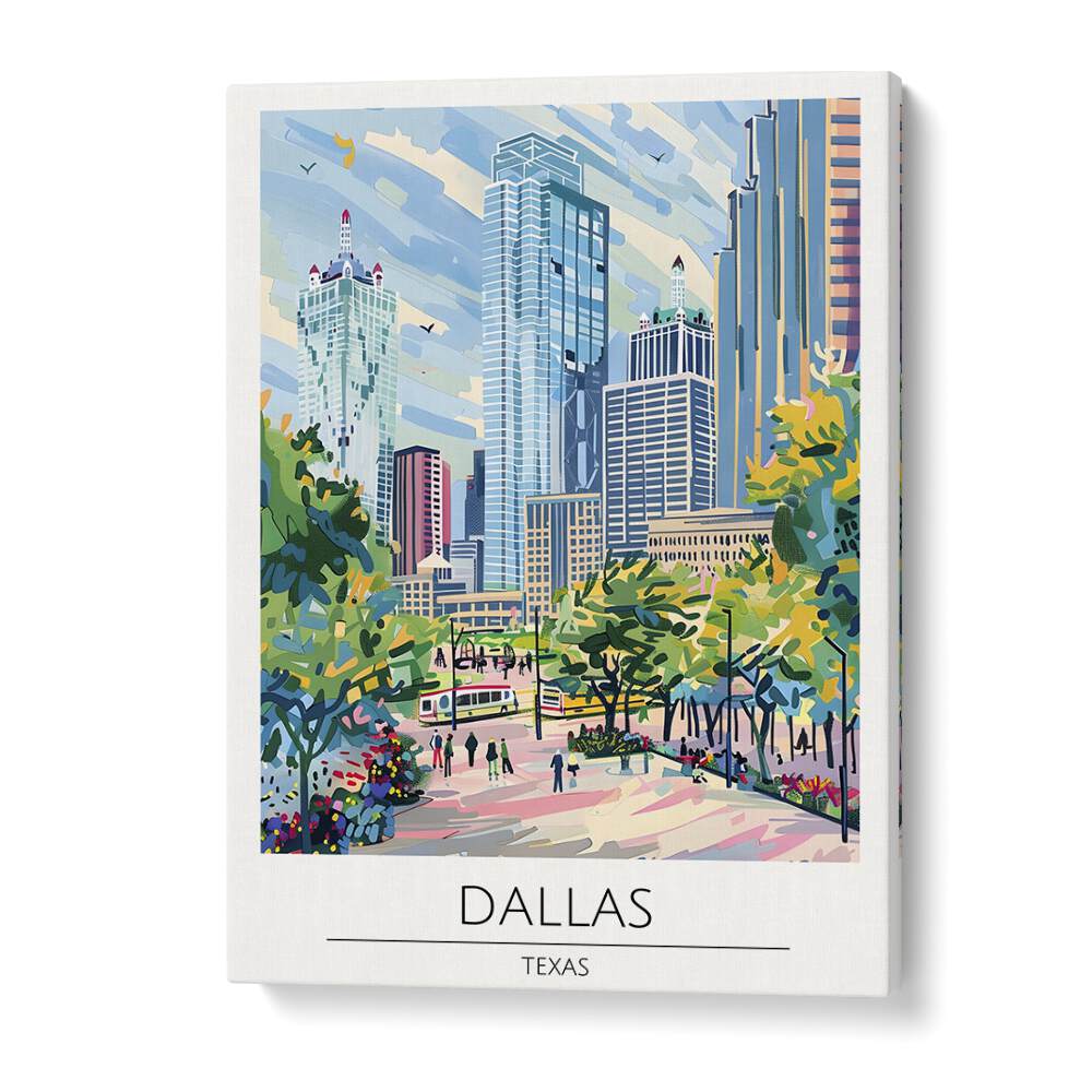 dallas-texas travel posters in Gallery Wrap