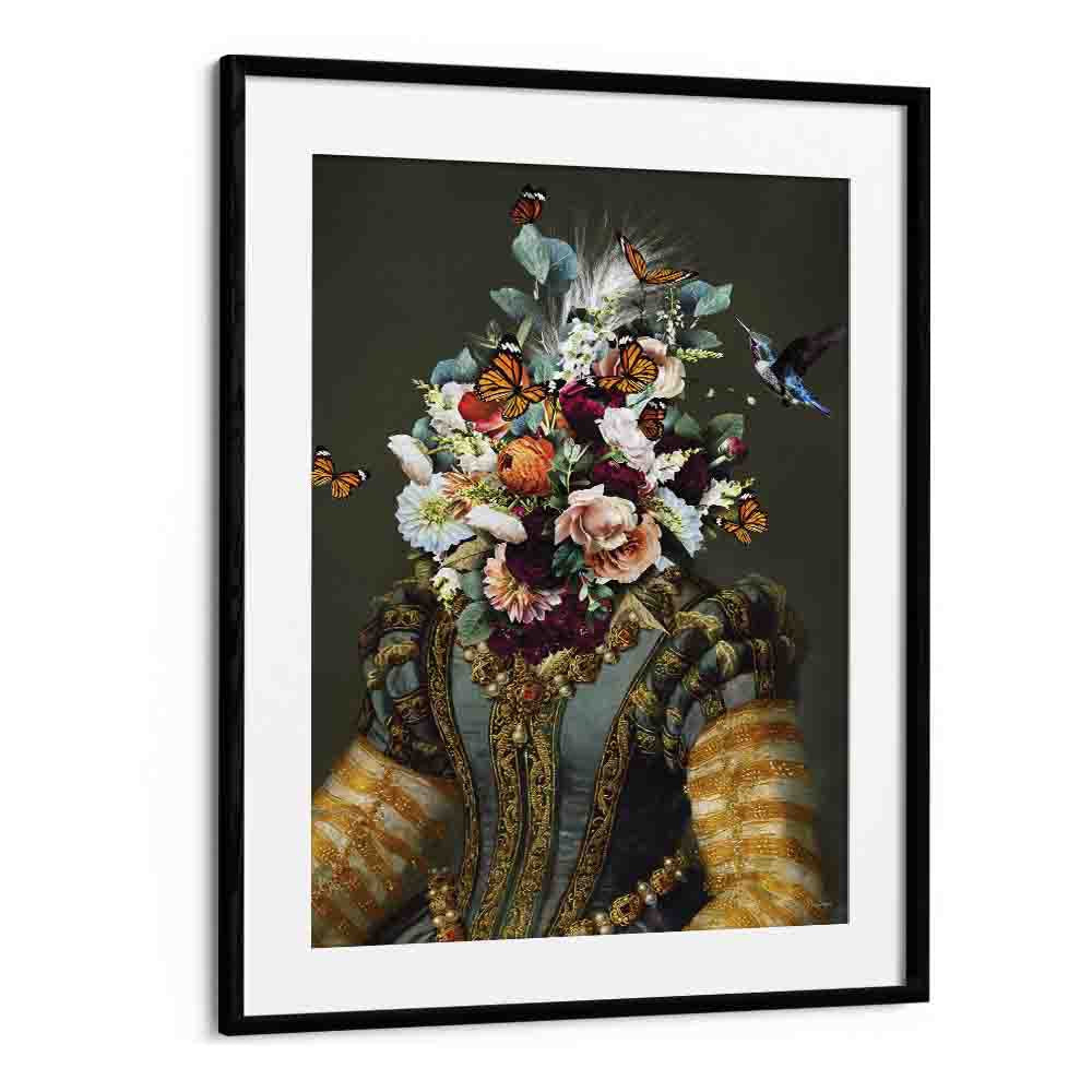 dame goldie by sue skellern wall art prints in Black Frame With Mount