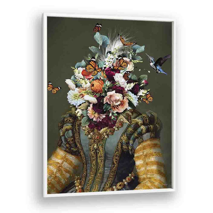 dame goldie by sue skellern wall art prints in White Plain Frame